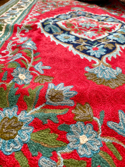 Kashmir Chain Stitch Handmade Wool Rug