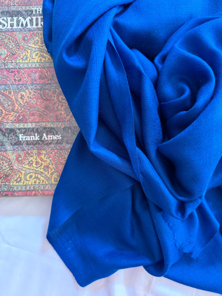 Electric Blue Hand-woven Cashmere Scarf