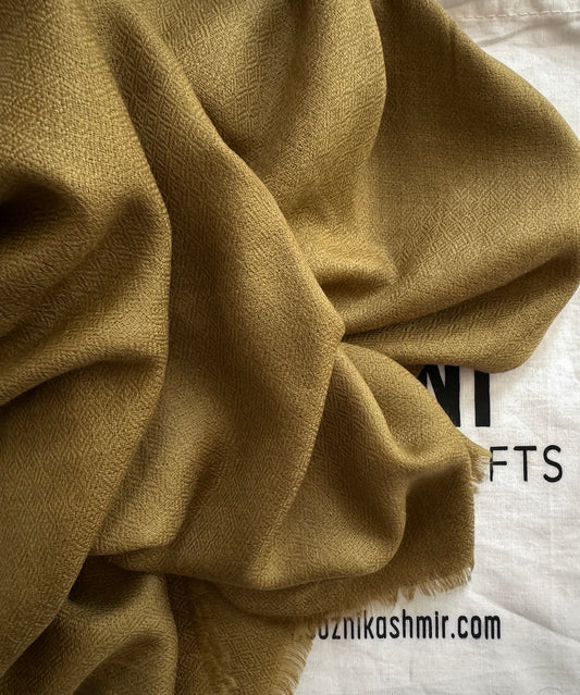 Moss colour Hand-woven Cashmere Scarf