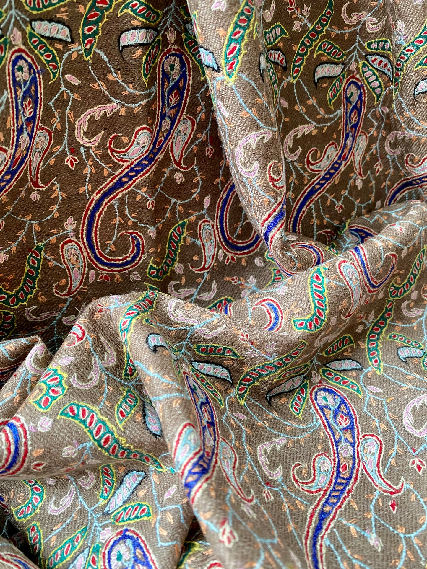 Pure Pashmina natural colour with full hand embroidery