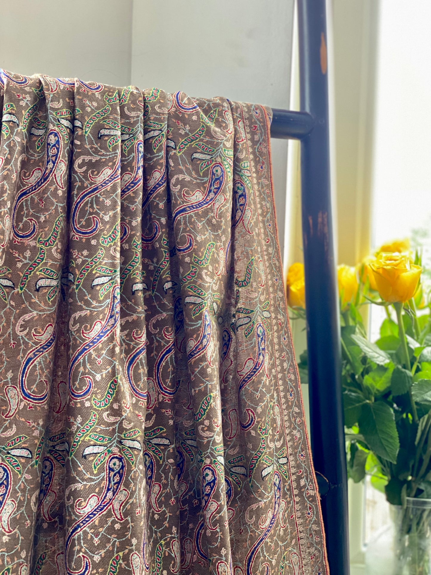 Pure Pashmina natural colour with full hand embroidery