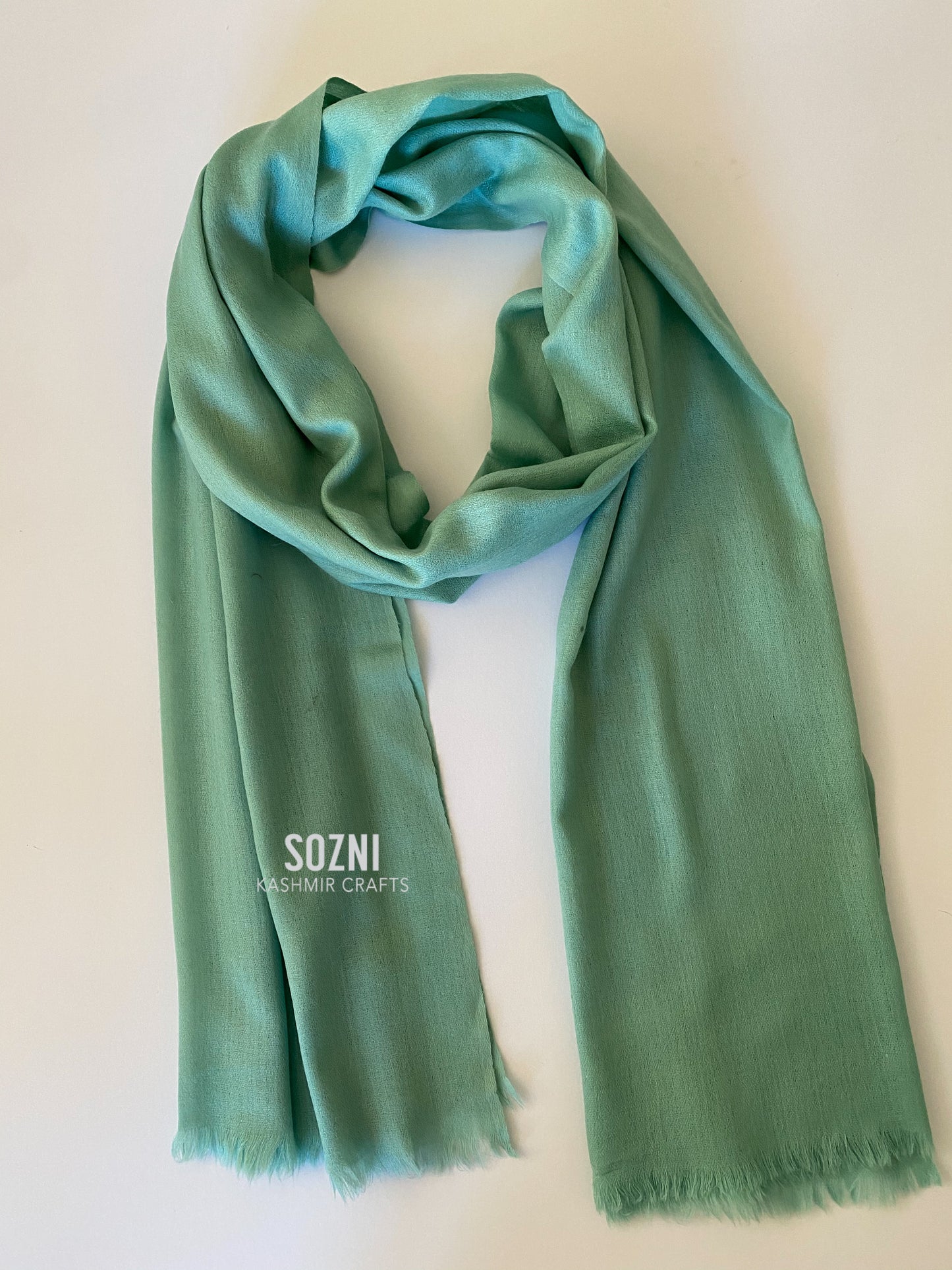 Pistachio Green Cashmere Wool Stole (Scarf)