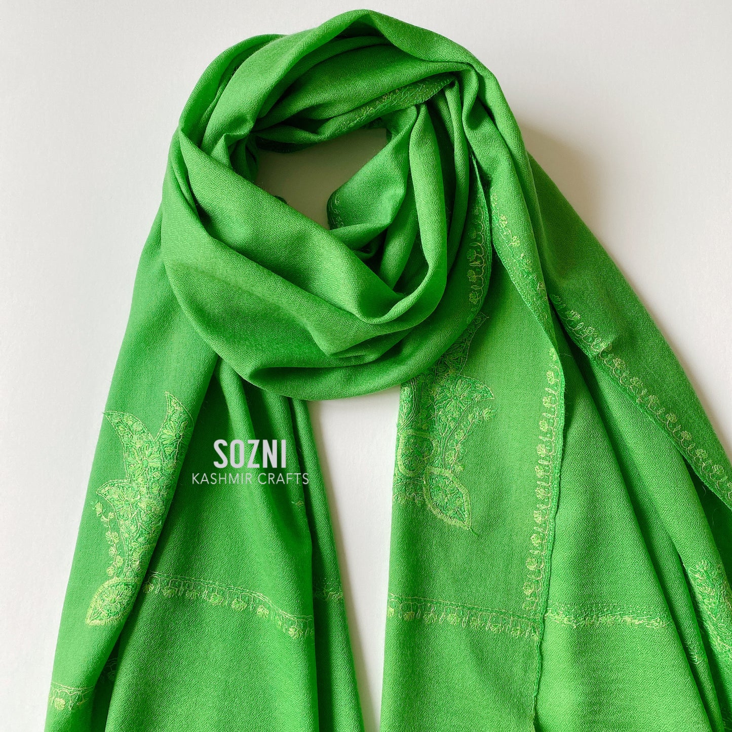 Shamrock Hand Embroidery cashmere Scarf