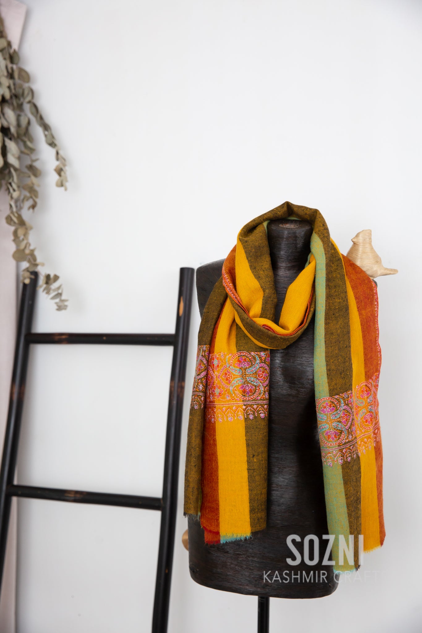 Multi Colour Border Pashmina Stole