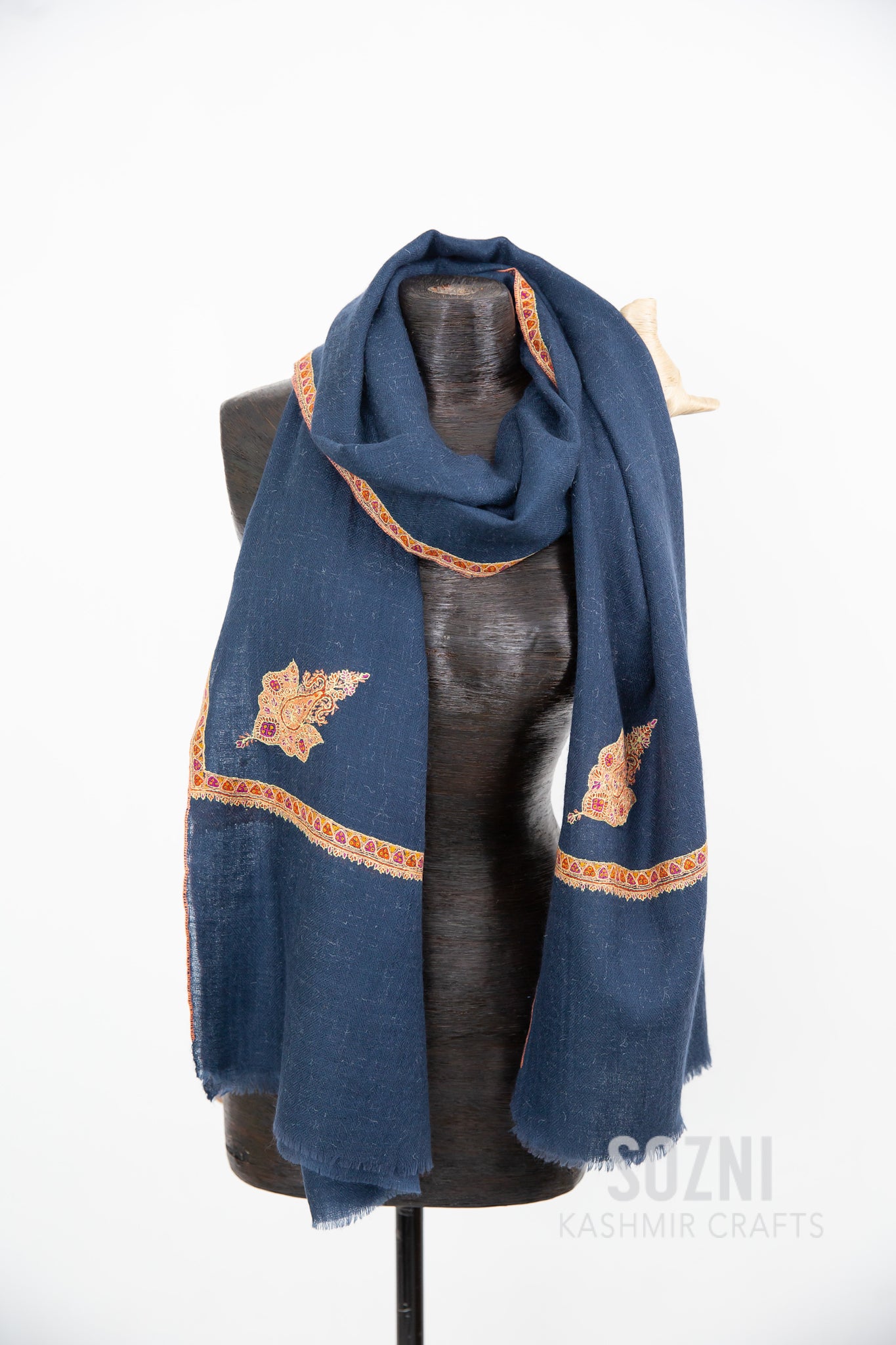 Pickled Bluewood Border Pashmina