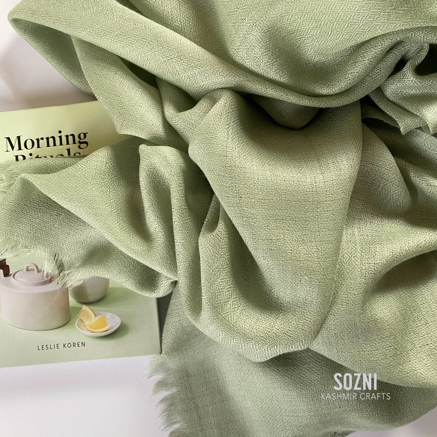 Tea Green Cashmere Stole