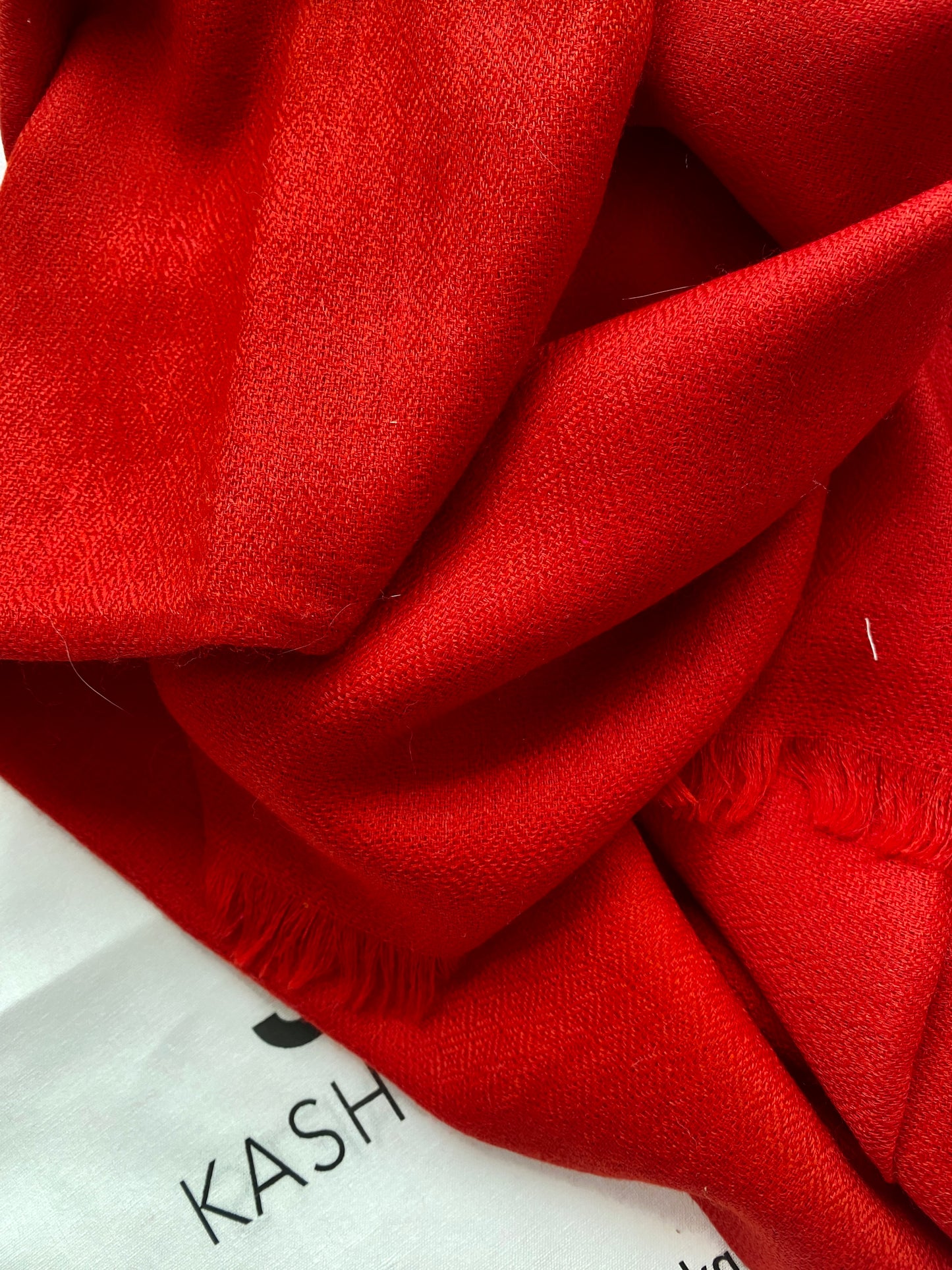 Darker Red Hand-woven Cashmere Wool Scarf