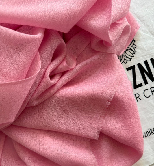 Pink Hand-woven Cashmere Scarf