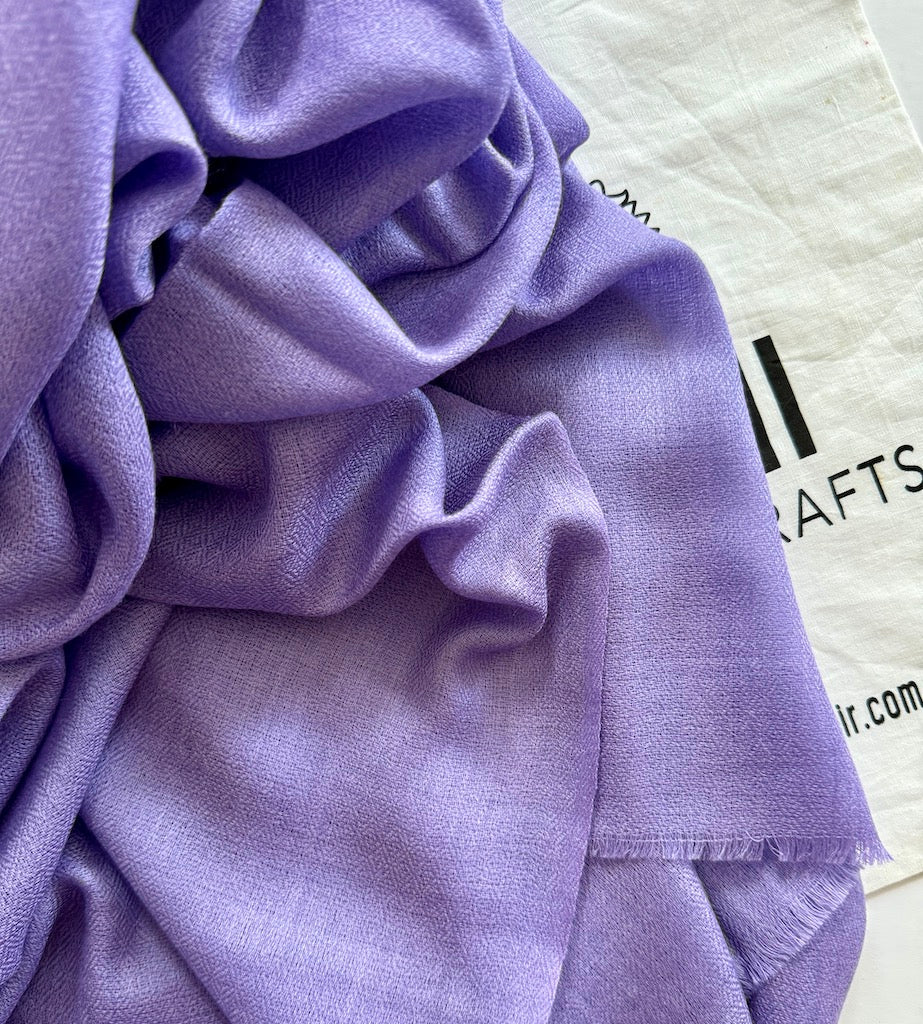 Wisteria Purple Colour Hand-woven Cashmere Scarf