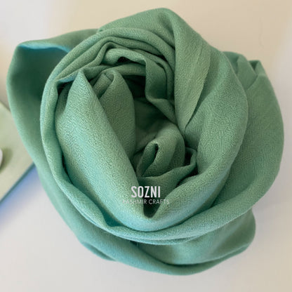 Pistachio Green Cashmere Wool Stole (Scarf)
