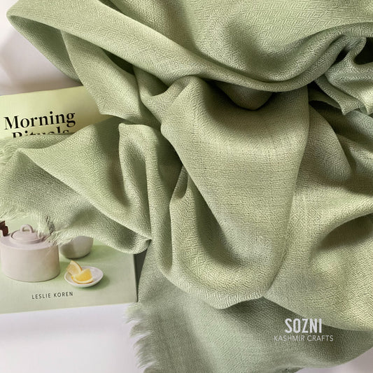 Tea Green Cashmere Stole